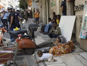 Migrants in Athens